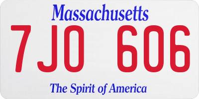 MA license plate 7JO606