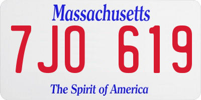 MA license plate 7JO619