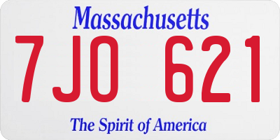 MA license plate 7JO621