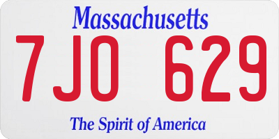 MA license plate 7JO629