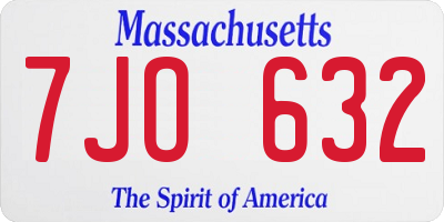 MA license plate 7JO632