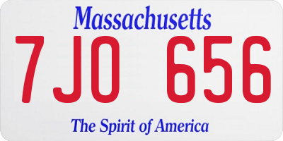 MA license plate 7JO656
