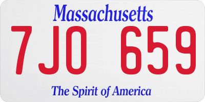 MA license plate 7JO659