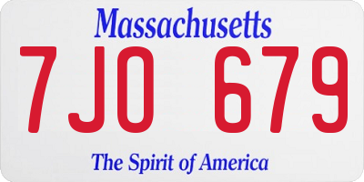 MA license plate 7JO679
