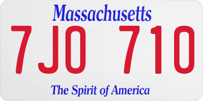 MA license plate 7JO710