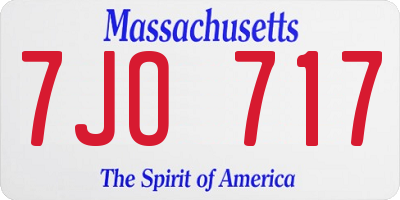 MA license plate 7JO717