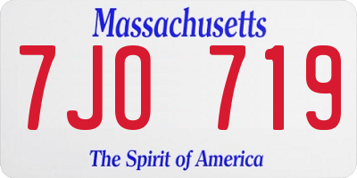 MA license plate 7JO719