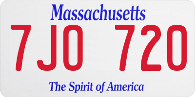 MA license plate 7JO720