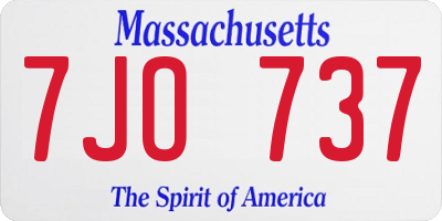 MA license plate 7JO737