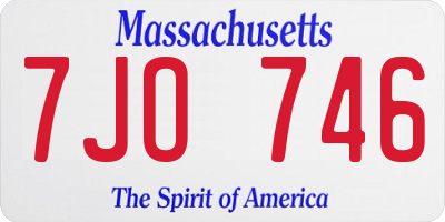 MA license plate 7JO746
