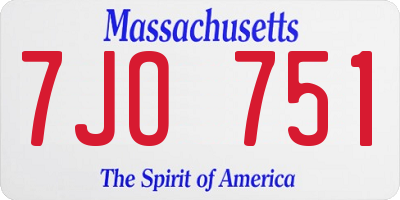 MA license plate 7JO751