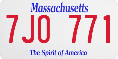 MA license plate 7JO771