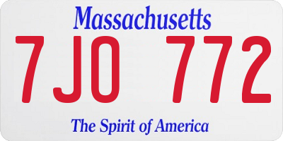 MA license plate 7JO772