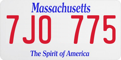 MA license plate 7JO775