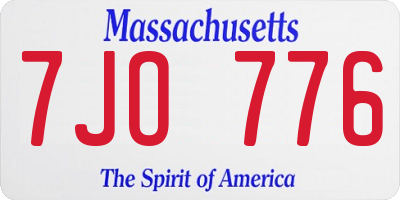 MA license plate 7JO776