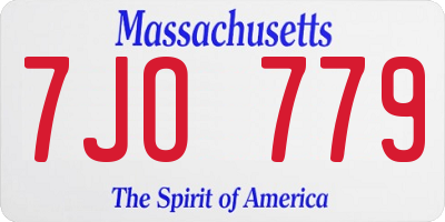 MA license plate 7JO779