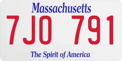 MA license plate 7JO791