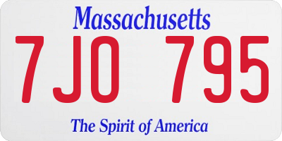 MA license plate 7JO795