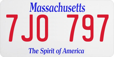 MA license plate 7JO797