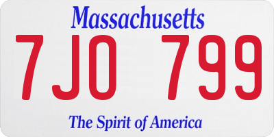 MA license plate 7JO799