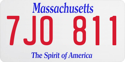 MA license plate 7JO811
