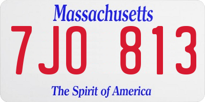 MA license plate 7JO813