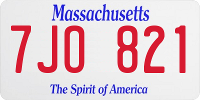 MA license plate 7JO821