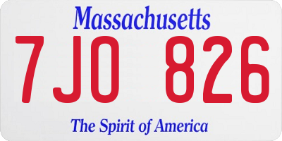 MA license plate 7JO826