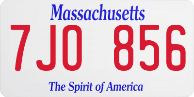 MA license plate 7JO856