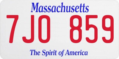 MA license plate 7JO859