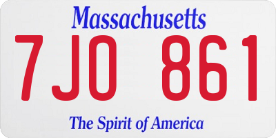 MA license plate 7JO861