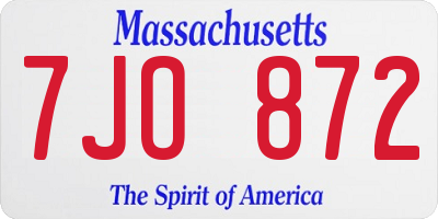 MA license plate 7JO872