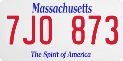 MA license plate 7JO873