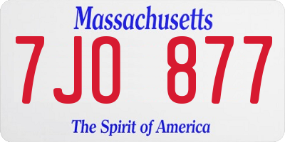 MA license plate 7JO877