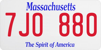 MA license plate 7JO880