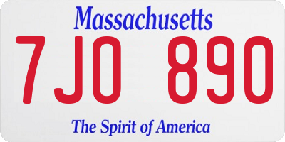MA license plate 7JO890