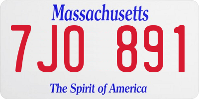 MA license plate 7JO891