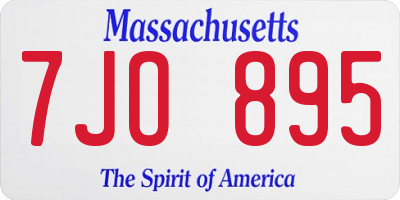 MA license plate 7JO895