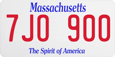 MA license plate 7JO900