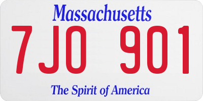 MA license plate 7JO901