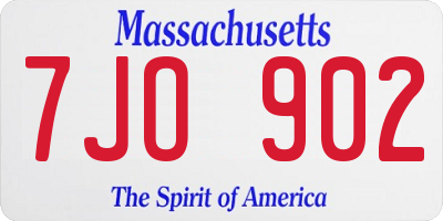 MA license plate 7JO902