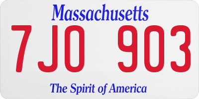 MA license plate 7JO903