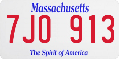 MA license plate 7JO913