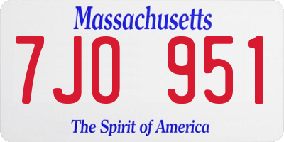 MA license plate 7JO951