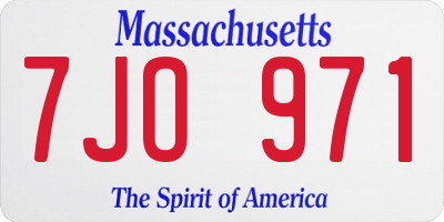 MA license plate 7JO971