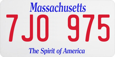 MA license plate 7JO975
