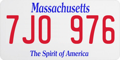 MA license plate 7JO976