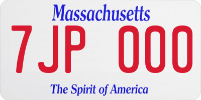 MA license plate 7JP000