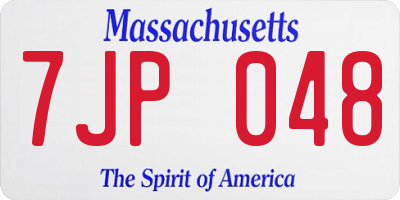 MA license plate 7JP048