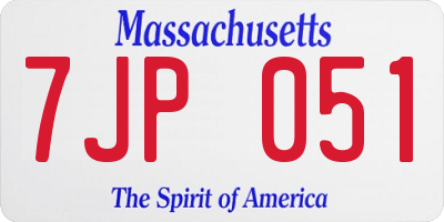 MA license plate 7JP051